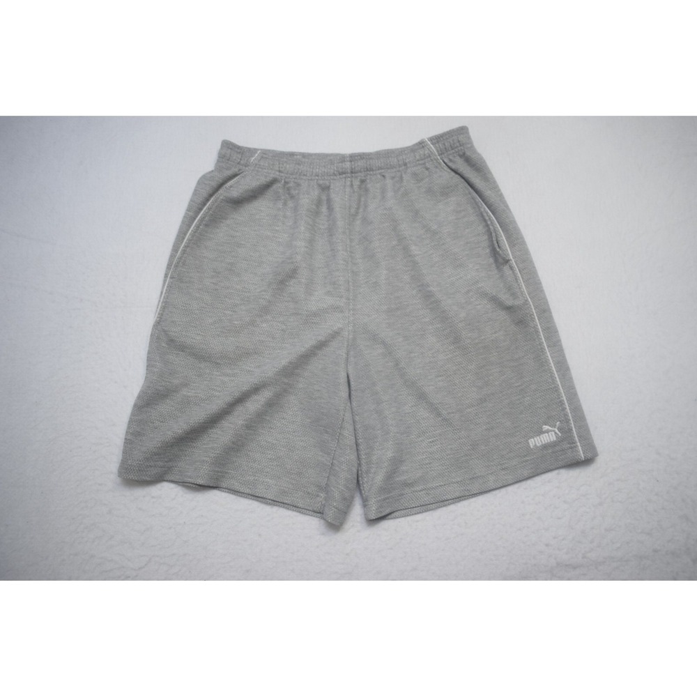 PUMA Gym Shorts Gray Performance With Pockets Mens Size XL x 9"